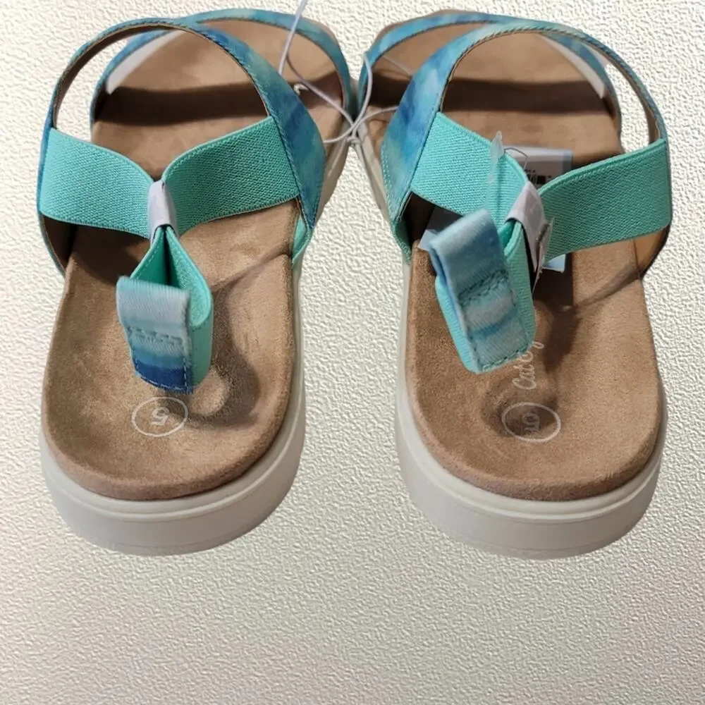 Cat & Jack Blue Pull-On Elastic Strap Sandals